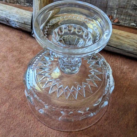 Antique Heavy Glass Compote Dish With Lid Kings Crown Nob - Picture 8 of 15